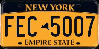 NY license plate FEC5007