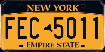 NY license plate FEC5011