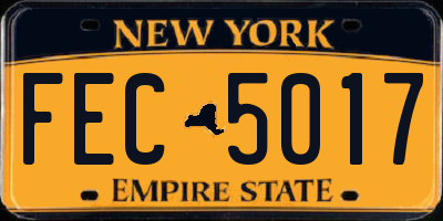 NY license plate FEC5017