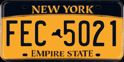 NY license plate FEC5021