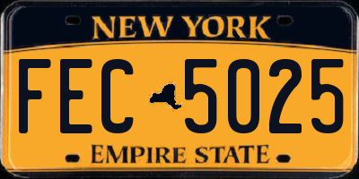 NY license plate FEC5025
