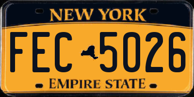 NY license plate FEC5026