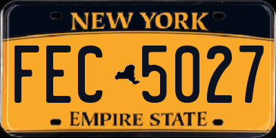 NY license plate FEC5027