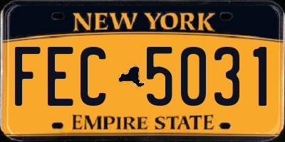 NY license plate FEC5031