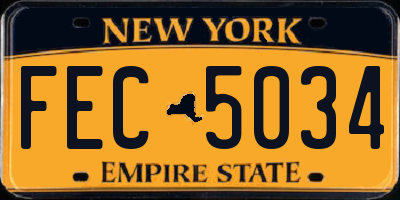 NY license plate FEC5034