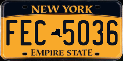 NY license plate FEC5036