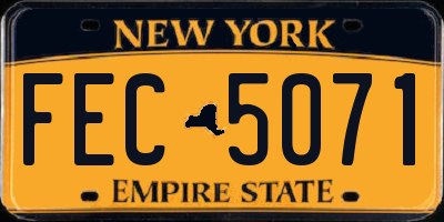 NY license plate FEC5071