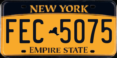 NY license plate FEC5075