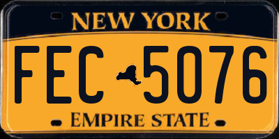NY license plate FEC5076