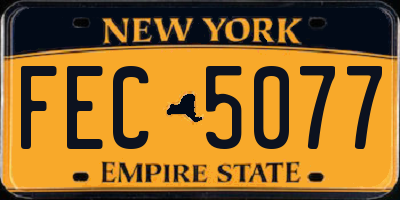 NY license plate FEC5077