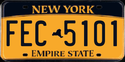 NY license plate FEC5101