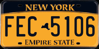 NY license plate FEC5106