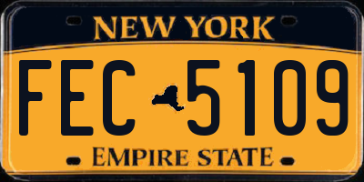 NY license plate FEC5109