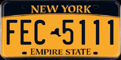 NY license plate FEC5111