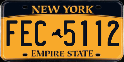 NY license plate FEC5112