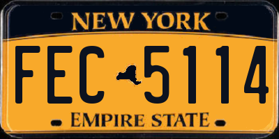 NY license plate FEC5114