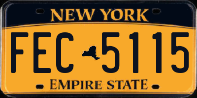 NY license plate FEC5115