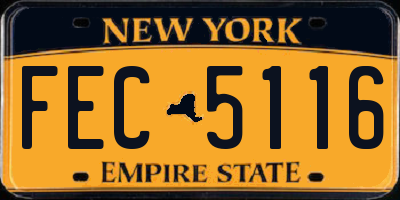 NY license plate FEC5116
