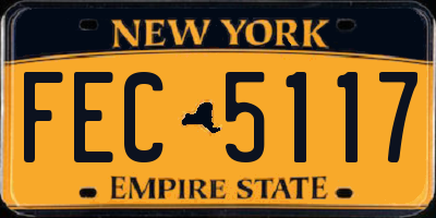 NY license plate FEC5117