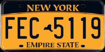 NY license plate FEC5119