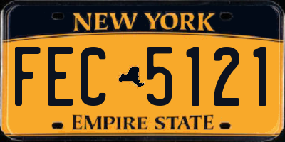 NY license plate FEC5121