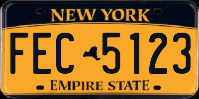 NY license plate FEC5123