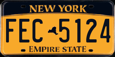 NY license plate FEC5124
