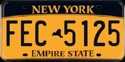 NY license plate FEC5125