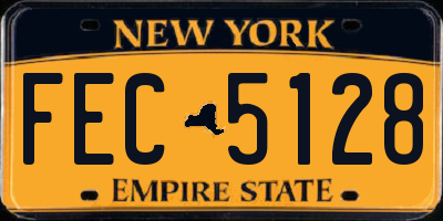 NY license plate FEC5128