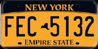 NY license plate FEC5132