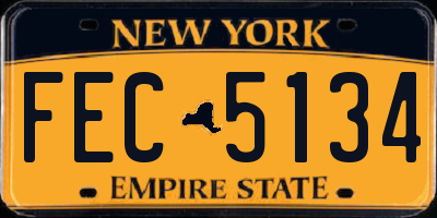 NY license plate FEC5134