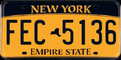 NY license plate FEC5136
