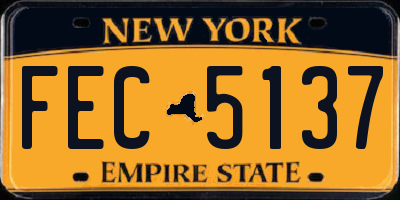 NY license plate FEC5137