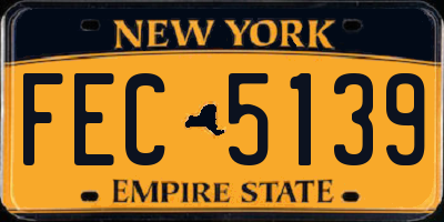 NY license plate FEC5139