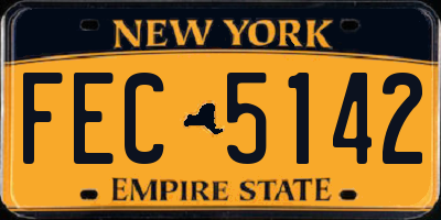 NY license plate FEC5142