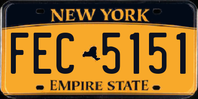 NY license plate FEC5151