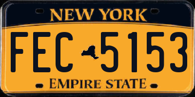 NY license plate FEC5153