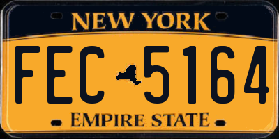 NY license plate FEC5164