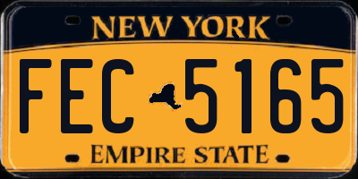 NY license plate FEC5165