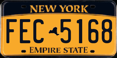 NY license plate FEC5168