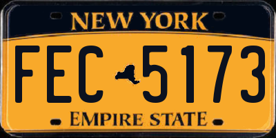 NY license plate FEC5173