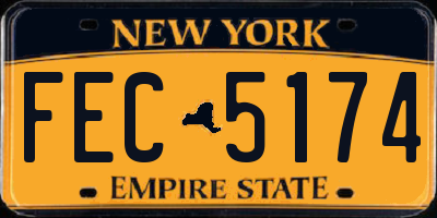 NY license plate FEC5174