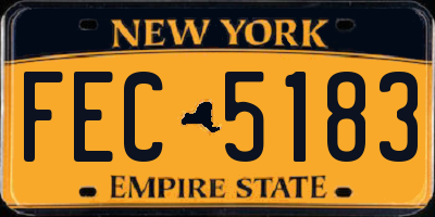 NY license plate FEC5183