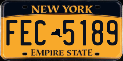 NY license plate FEC5189