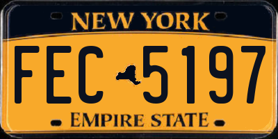 NY license plate FEC5197