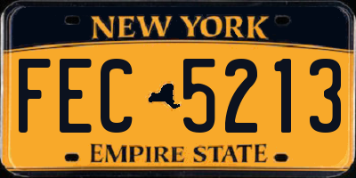 NY license plate FEC5213