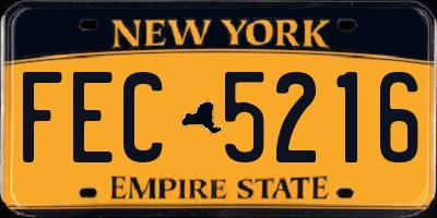 NY license plate FEC5216