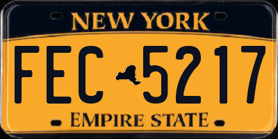 NY license plate FEC5217