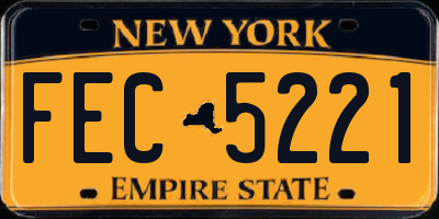 NY license plate FEC5221