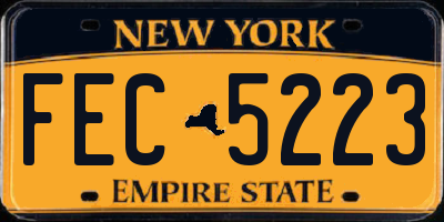 NY license plate FEC5223